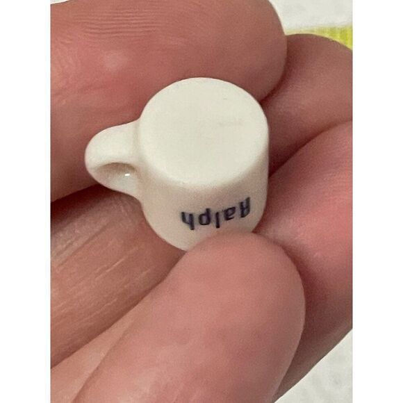Vintage Miniature White Ceramic Coffee Mug With name Ralph Spell Out - Picture 4 of 5